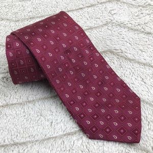 Villa Bolgheri Vintage Italian Silk Tie Block Pattern